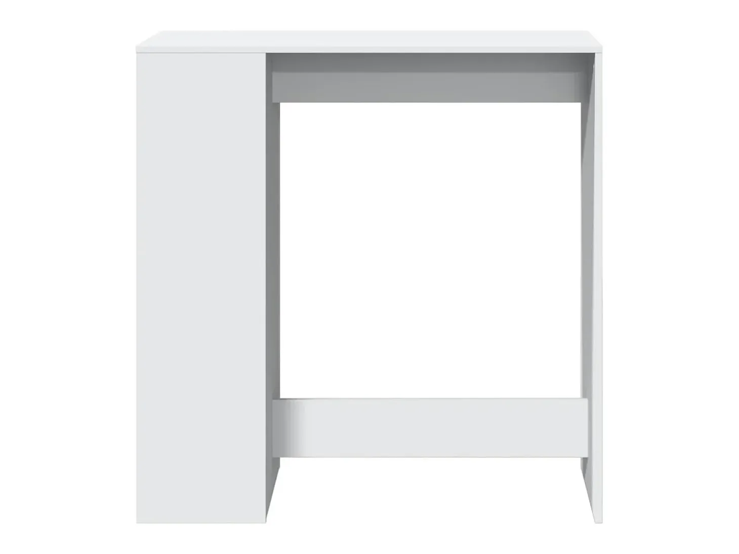 Mesa de bar com prateleiras derivados de madeira branco