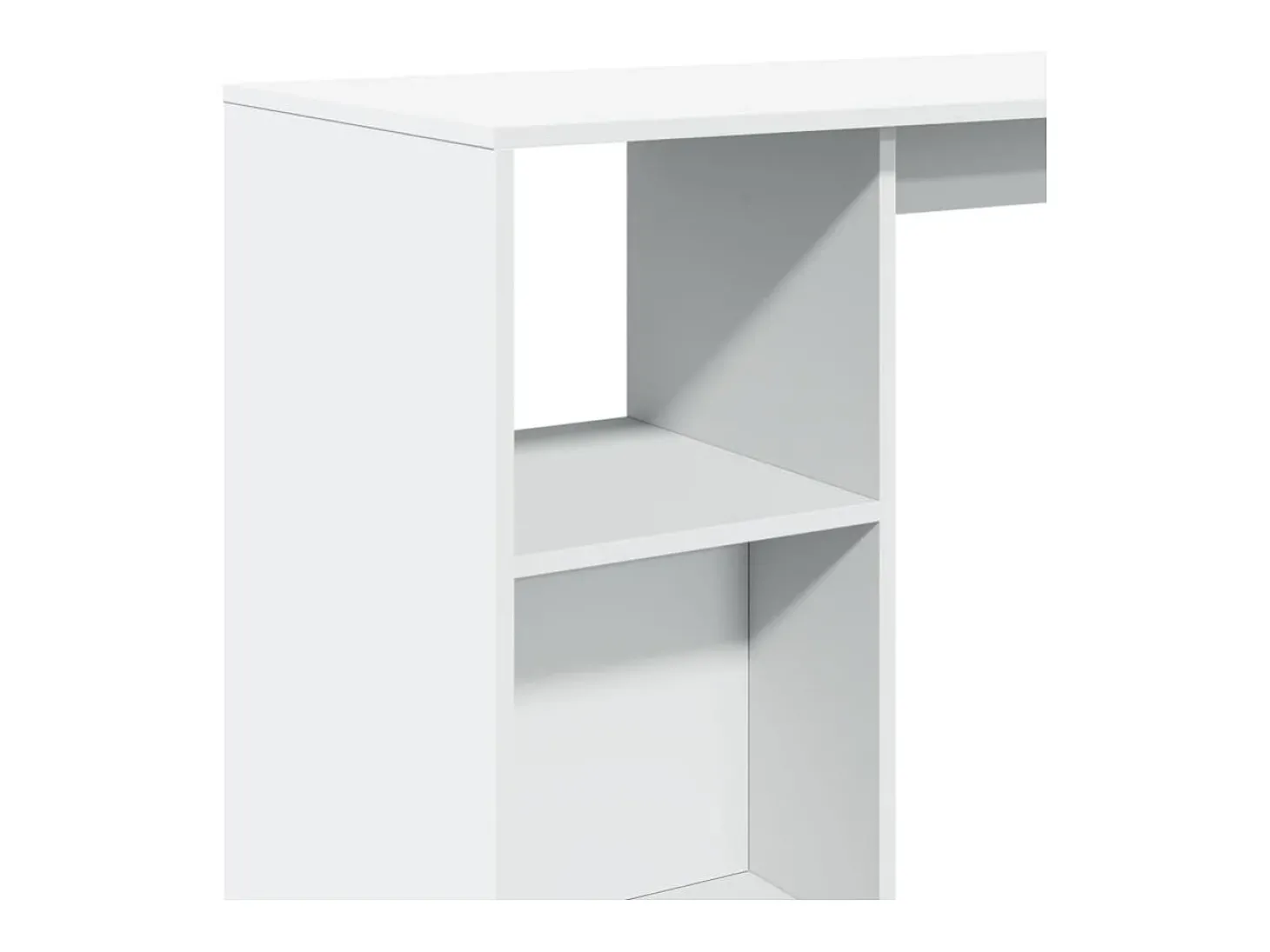 Mesa de bar com prateleiras derivados de madeira branco