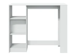 Mesa de bar com prateleiras derivados de madeira branco