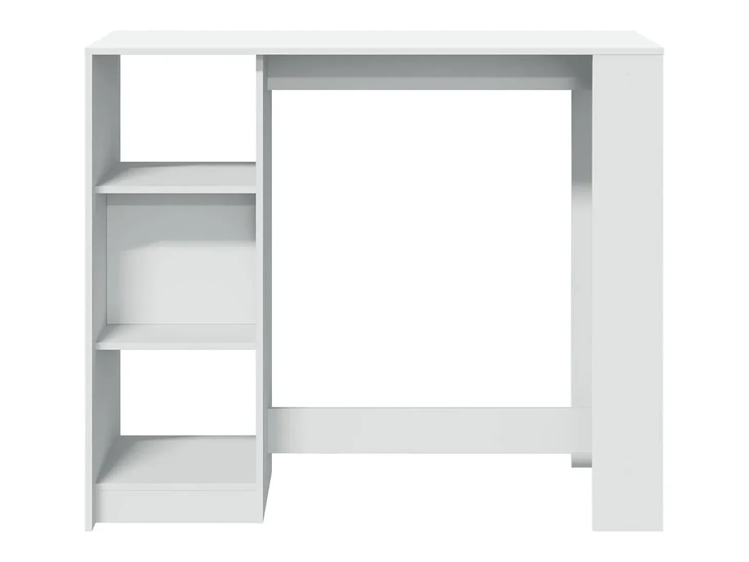 Mesa de bar com prateleiras derivados de madeira branco
