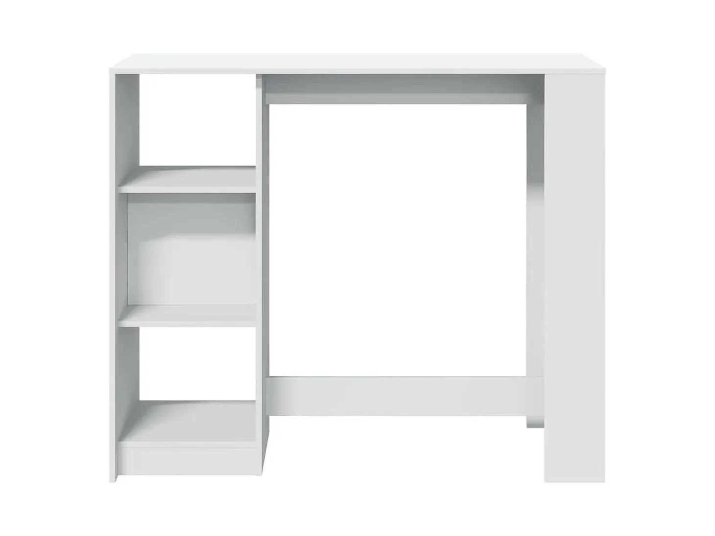 Mesa de bar com prateleiras derivados de madeira branco