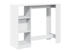 Mesa de bar com prateleiras derivados de madeira branco