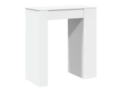 Mesa de bar com prateleiras derivados de madeira branco