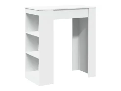 Mesa de bar com prateleiras derivados de madeira branco