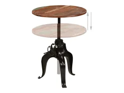 Mesa de bar em madeira recuperada maciça 75x(76-110) cm PT310334