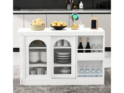 Mesa de bar moderna, extensível, giratória 360°, com espaço de armazenamento, branca.