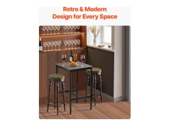 Mesa de Bar SucceBuy, 61 x 61 x 91,4 cm, Mesa Alta de Bar com Estrutura Metálica Robusta, Balcão Alto de Bar Estreito e Comprido, para Cozinha, Sala de Estar