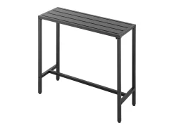 Mesa de Bar SucceBuy Alta Exterior, 100 x 37,5 cm, Mesa de Jantar Retangular, com Tampo Impermeável, Estrutura de Metal Resistente, Mobiliário de Jardim