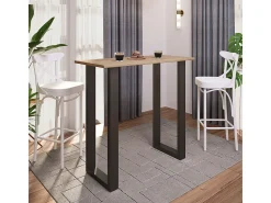 Mesa de bar VCM | Tresen | Mesa em pé | Mesa alta | Mesa de mesa com rolamentos - Xona 110x50 cm (Preto / Sonoma Oak)