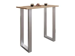 Mesa de bar VCM | Tresen | Mesa em pé | Mesa alta | Mesa de mesa com rolamentos - Xona 110x50 cm (Prata / Sonoma Oak)