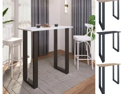 Mesa de bar VCM | Tresen | Mesa em pé | Mesa alta | Mesa de mesa com rolamentos - Xona 110x50 cm (Prata / Sonoma Oak)