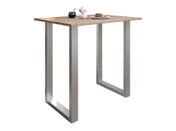 Mesa de bar VCM | Tresen | Mesa em pé | Mesa alta | Mesa de mesa com rolamentos - Xona 110x80 cm (Prata / Sonoma Oak)