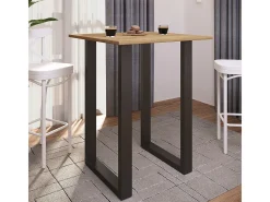 Mesa de bar VCM | Tresen | Mesa em pé | Mesa alta | Mesa de mesa com rolamentos - Xona 80x50 cm (Preto / Carvalho Mel)