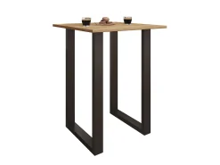 Mesa de bar VCM | Tresen | Mesa em pé | Mesa alta | Mesa de mesa com rolamentos - Xona 80x50 cm (Preto / Carvalho Mel)