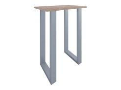 Mesa de bar VCM | Tresen | Mesa em pé | Mesa alta | Mesa de mesa com rolamentos - Xona 80x50 cm (Prata / Sonoma Oak)