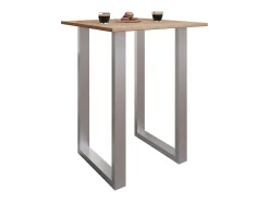 Mesa de bar VCM | Tresen | Mesa em pé | Mesa alta | Mesa de mesa com rolamentos - Xona 80x50 cm (Prata / Sonoma Oak)