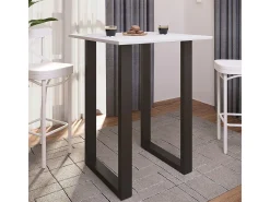 Mesa de bar VCM | Tresen | Mesa em pé | Mesa alta | Mesa de mesa com rolamentos - Xona 80x50 cm (Preto / Branco)