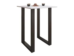 Mesa de bar VCM | Tresen | Mesa em pé | Mesa alta | Mesa de mesa com rolamentos - Xona 80x50 cm (Preto / Branco)