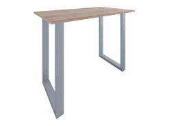 Mesa de bar VCM | Tresen | Mesa em pé | Mesa alta | Mesa de mesa com rolamentos - Xona 140x80 cm (Prata / Sonoma Oak)