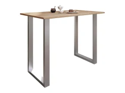 Mesa de bar VCM | Tresen | Mesa em pé | Mesa alta | Mesa de mesa com rolamentos - Xona 140x80 cm (Prata / Sonoma Oak)