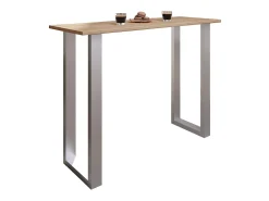 Mesa de bar VCM | Tresen | Mesa em pé | Mesa alta | Mesa de mesa com rolamentos - Xona 140x50 cm (Prata / Sonoma Oak)