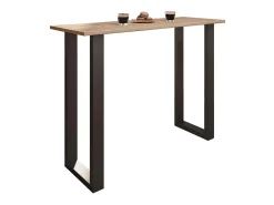 Mesa de bar VCM | Tresen | Mesa em pé | Mesa alta | Mesa de mesa com rolamentos - Xona 140x50 cm (Preto / Sonoma Oak)