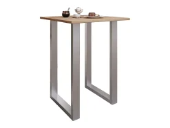 Mesa de bar VCM | Tresen | Mesa em pé | Mesa alta | Mesa de mesa com rolamentos - Xona 80x80 cm (Prata / Sonoma Oak)