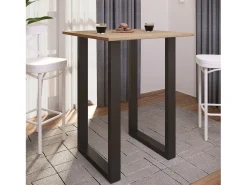 Mesa de bar VCM | Tresen | Mesa em pé | Mesa alta | Mesa de mesa com rolamentos - Xona 80x50 cm (Preto / Sonoma Oak)