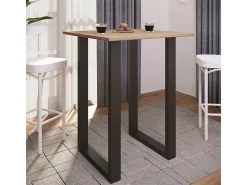 Mesa de bar VCM | Tresen | Mesa em pé | Mesa alta | Mesa de mesa com rolamentos - Xona 80x50 cm (Preto / Sonoma Oak)