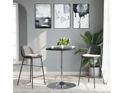 Mesa de bar 60x60x90 cm derivados de madeira/aço cromado preto PT924526