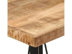 Mesa de bar 55x55x107 cm madeira de mangueira maciça e ferro PT277002