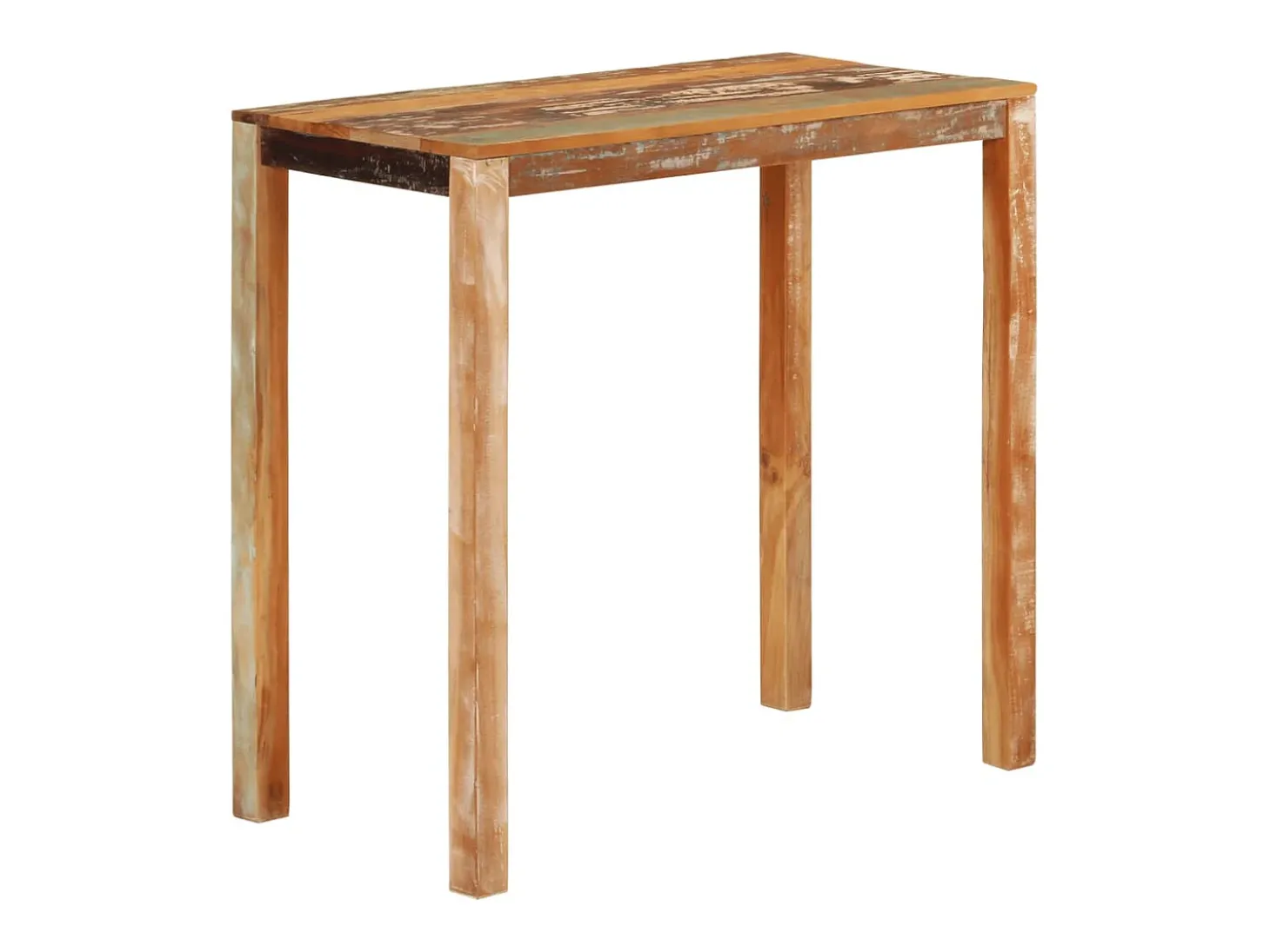 Mesa de bar 112x55x108 cm madeira recuperada maciça
