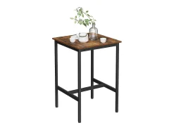 Mesa de Bar 60x60x90 cm preto rústico castanho