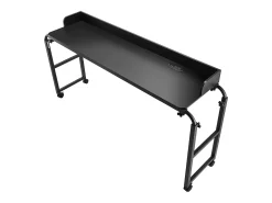 Mesa de Cabeceira Móvel SucceBuy, Mesa de Apoio com 4 Rodízios e Tomada, Secretária de Cabeceira com Altura Ajustável para Casa, Escritório, Preta
