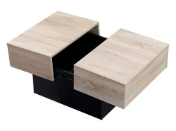 Mesa de café com tampos removíveis GRETA preto