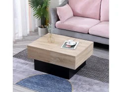 Mesa de café com tampos removíveis GRETA preto