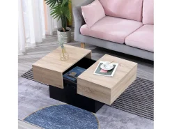 Mesa de café com tampos removíveis GRETA preto