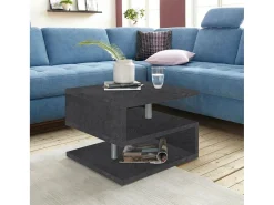 Mesa de café Dcalligari, Mesa de estar, Armário de armazenamento baixo, Mesa de café, 55x55h41 cm, Ardósia