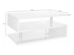 Mesa de café Dcambias, Mesa de sala de estar, Armário de armazenamento baixo, Mesa de café, 90x55h41 cm, Ardósia
