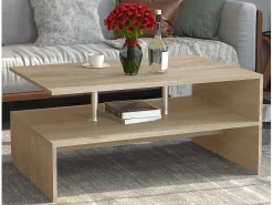 Mesa de café de madeira VCM Sofatic Sala de estar Mesa de mesa lateral Mesa de café Maliso L (Sonoma Oak)