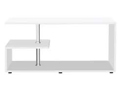 Mesa de café de madeira VCM Sofatic Sala de estar Mesa de mesa lateral Mesa de café Maliso M (Branco)