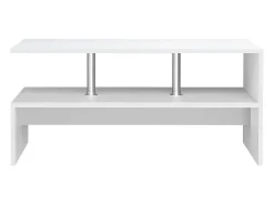 Mesa de café de madeira VCM Sofatic Sala de estar Mesa de mesa lateral Mesa de café Maliso L (Branco)