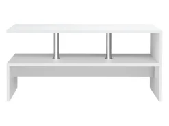 Mesa de café de madeira VCM Sofatic Sala de estar Mesa de mesa lateral Mesa de café Maliso L (Branco)