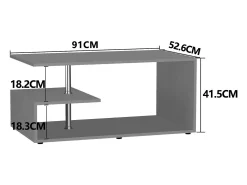 Mesa de café de madeira VCM Sofatic Sala de estar Mesa de mesa lateral Mesa de café Maliso M (branco / mel de carvalho)