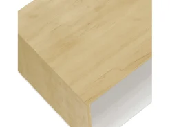 Mesa de café de madeira VCM Sofatic Sala de estar Mesa de mesa lateral Mesa de café Maliso M (branco / mel de carvalho)
