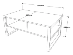Mesa de café Dfranzos, Mesa de café, Suporte para sofá, Prateleira de sala, 100x60h44 cm, Carvalho
