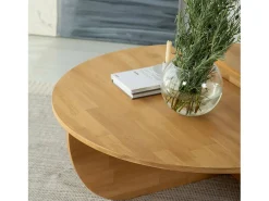 Mesa de café Dgiarett, Mesa de café, Porta-revistas para sofá, Prateleira para sala de estar, 90x60h35 cm, Carvalho