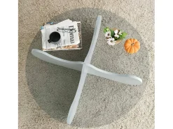 Mesa de café Dlamonic, Mesa de caféÉ, Porta-revistas para sofá, Prateleira para sala de estar, 90x90h30 cm, Branco