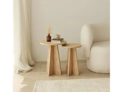 Mesa de café Dleoncin, Mesa de café, TrazerIviste para sofá, Prateleira de sala, 40x40h50 cm, Carvalho
