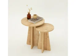 Mesa de café Dleoncin, Mesa de café, TrazerIviste para sofá, Prateleira de sala, 40x40h50 cm, Carvalho